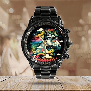 Discover Rainbow Unicorns Woodworker Woodworking Calendar Steel Band Watch