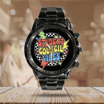 Discover Retro Student Council Vibes Groovy School Student Council Calendar Steel Band Watch