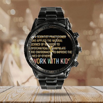 Discover Applied Behavior Analysis ABA Therapist Valentines Day Analy Zip Calendar Steel Band Watch