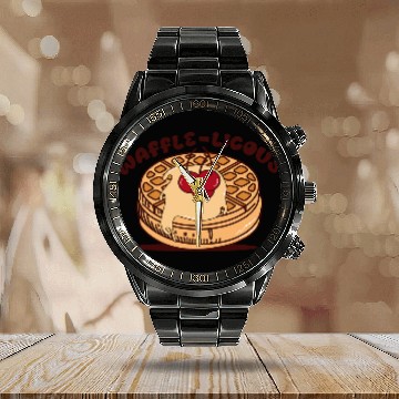 Discover Waffles With Syrup Dessert Waffle Chef Zip Calendar Steel Band Watch