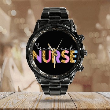 Discover Cute Operating Room Surgical nurses Leopard Nursing Surgeon Calendar Steel Band Watch