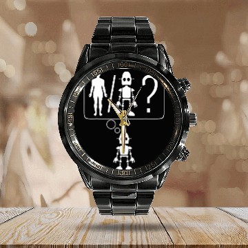 Discover artificial life robot humanlike a i  computer science Calendar Steel Band Watch