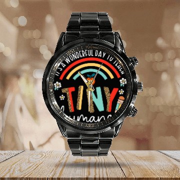 Discover Daycare Provider Day Tiny Humans Daycare Teacher Calendar Steel Band Watch