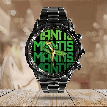 Discover Praying Mantis Repeat Bug Insects Collector Entomologist Calendar Steel Band Watch