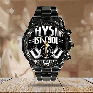 Discover Physics Is Cool Not Simply Physics Scientist Calendar Steel Band Watch