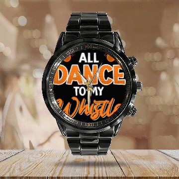 Discover Ref saying all dance to my whistle Referee Zip Calendar Steel Band Watch
