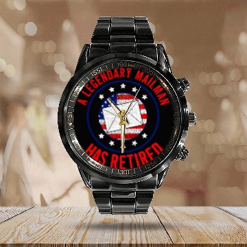 Discover A Legendary Mailman Has Retired USA Flag Postal Worker 2 Calendar Steel Band Watch