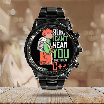 Discover Cant Hear You Only Speak C Developer Coder Programmer Calendar Steel Band Watch