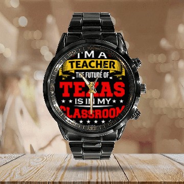 Discover Texas Teacher School Student Pride Calendar Steel Band Watch