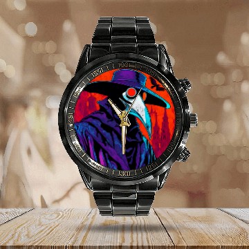 Discover Plague Doctor 23 Calendar Steel Band Watch