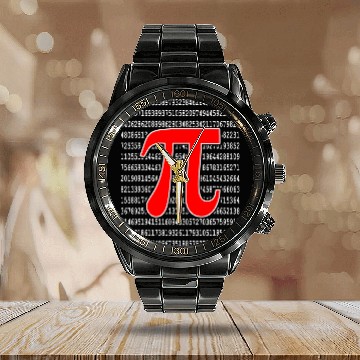 Discover Pi day Gift Funny Math Teacher Student Mathematics Math Calendar Steel Band Watch