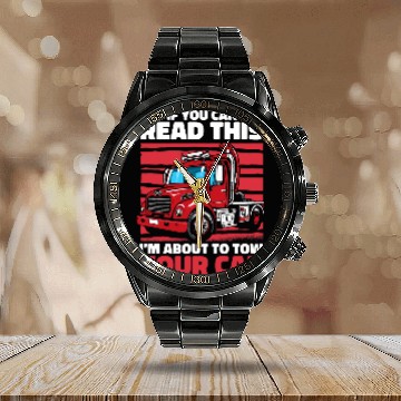 Discover Recovery Vehicle Cool Operator 2Towing Tow Truck Driver Calendar Steel Band Watch