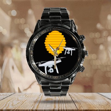 Discover Swarm of Drones from a Bee Hive Baseball Tees Calendar Steel Band Watch