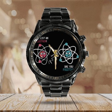 Discover Physics Student Teacher Funny Science Lover Physicist Zip Calendar Steel Band Watch