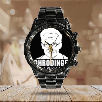 Discover Physicist Science Scientist Quantum Physics 3 Calendar Steel Band Watch