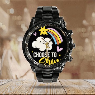Discover Growth Mindset Positive Message for Teacher Counselors Baseball Tees Calendar Steel Band Watch