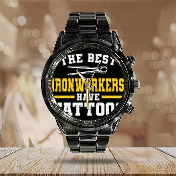 Discover Iron Worker Union Ironworker 5 Zip Calendar Steel Band Watch