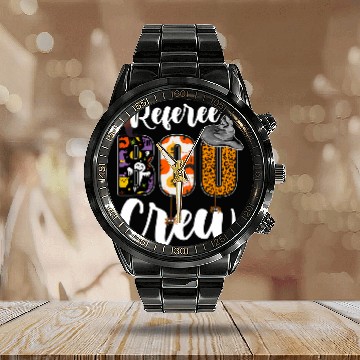 Discover Referee Boo Crew Funny Referee Halloween Matching Calendar Steel Band Watch