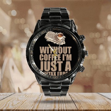 Discover caffeines Coder Software Developer Engineer Coffee Programmer 26 Calendar Steel Band Watch