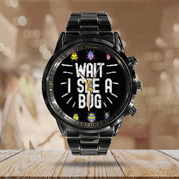 Discover Wait I See A Bug Funny Bug Entomology Insects 23 Calendar Steel Band Watch