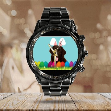 Discover Newfoundland w Bunny Ears Calendar Steel Band Watch