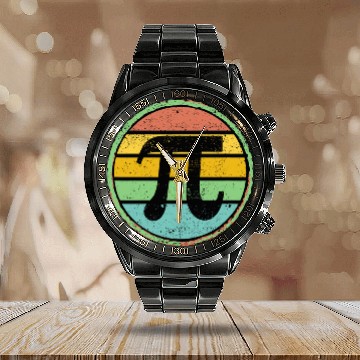 Discover Retro vintages Pi Day 314 Funny Math Lover Student Teacher Calendar Steel Band Watch
