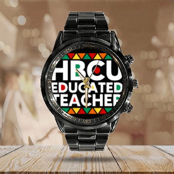 Discover HBCU Educated Teacher Historical Black College Alumni 1 Calendar Steel Band Watch