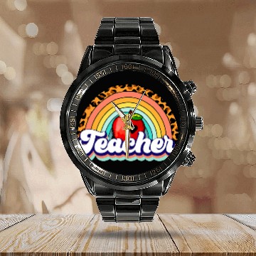 Discover Teacher Boho Rainbow Teacher Student Back To School Baseball Tees Calendar Steel Band Watch