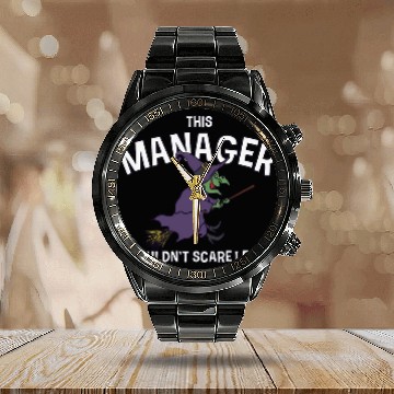 Discover This Manager Couldnt Scare Less Halloween Boss Scary Baseball Tees Calendar Steel Band Watch