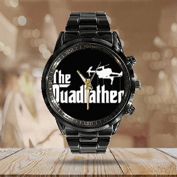 Discover The Quadfather Drone Pilot Calendar Steel Band Watch