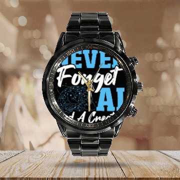Discover Robot AI Computer Scientist AI Machine Learning Illustrated Zip Calendar Steel Band Watch