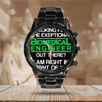 Discover Biomedicals Engineer Looking Funny Engineering 2 Calendar Steel Band Watch