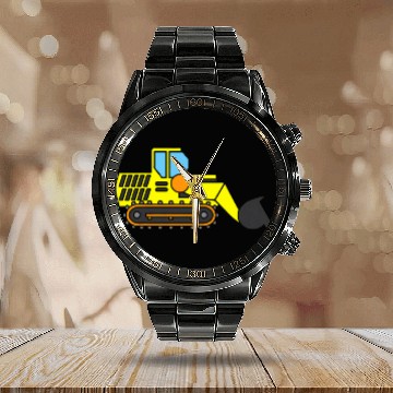 Discover Construction Expert Construction Site Forklift Truck Gift Calendar Steel Band Watch