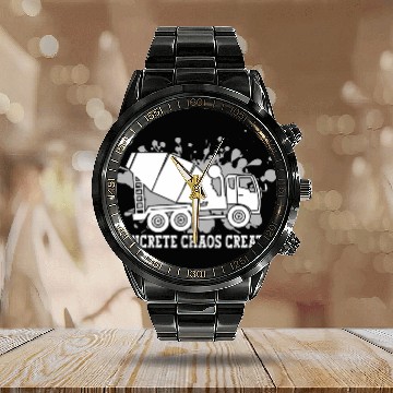 Discover Construction Batching Chaos Concrete Mixer Truck Driver Calendar Steel Band Watch