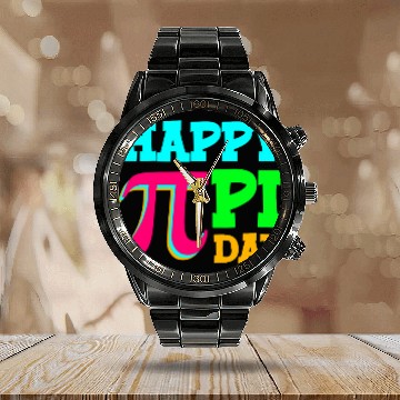 Discover Happy Pi Day Math Science Teacher Student Calendar Steel Band Watch