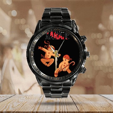 Discover Karate Ninja Christmas Gingerbread Calendar Steel Band Watch