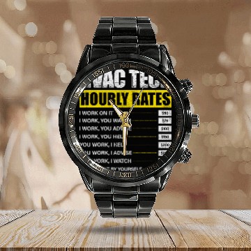 Discover HVAC Tech Hourly Rate Funny Technician Engineer AC Repairman Calendar Steel Band Watch