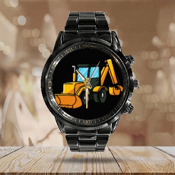 Discover Digger construction site machine vehicle Construction toy Calendar Steel Band Watch