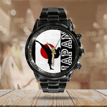 Discover Japan Karate Japanese Karate 7 Calendar Steel Band Watch
