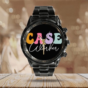 Discover Groovy Wildflower Case Worker Calendar Steel Band Watch
