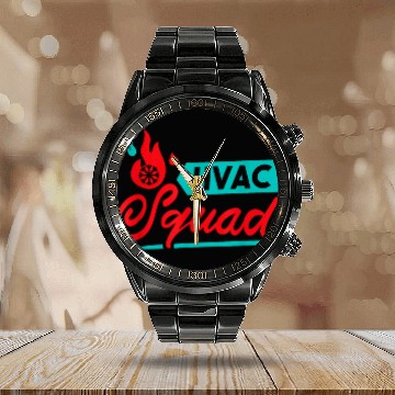 Discover Hvac Squad Hvac Tech and AC Repairman Team Baseball Tees Calendar Steel Band Watch