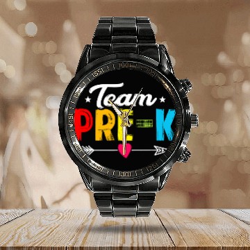 Discover Funny Team PreK Teacher Student Hello First Day Calendar Steel Band Watch