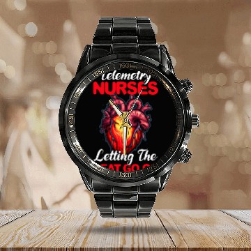 Discover Health Care Letting Beat Go medicals Telemetry nurses Baseball Tees Calendar Steel Band Watch