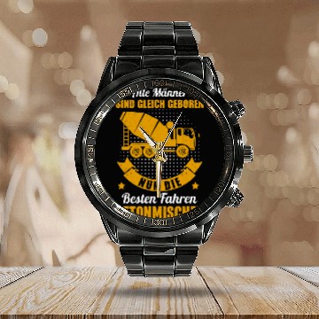 Discover Concrete mixer construction building construction worker 16 Calendar Steel Band Watch