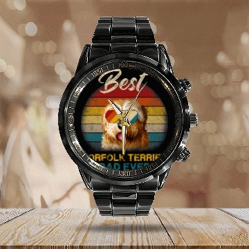 Discover norfolk terrier dog dad ever far day 2 Calendar Steel Band Watch