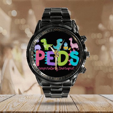 Discover PEDS Respiratory Therapist Pediatric Dinosaur nurses Baseball Tees Calendar Steel Band Watch