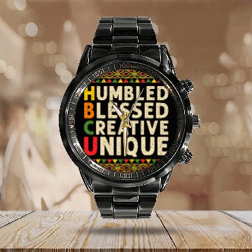 Discover HBCU Humbled Blessed Creative Black College Student Baseball Tees Calendar Steel Band Watch