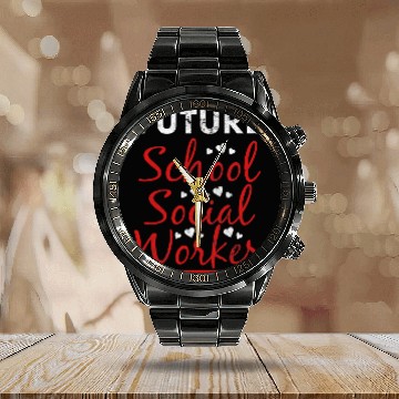 Discover Future School Social Worker Social Work Social Change Baseball Tees Calendar Steel Band Watch