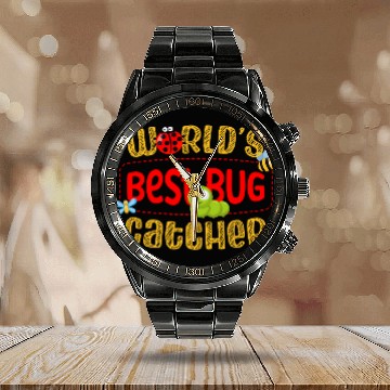 Discover Worlds bests Bug Catcher Insect Lover Future Entomologist Calendar Steel Band Watch