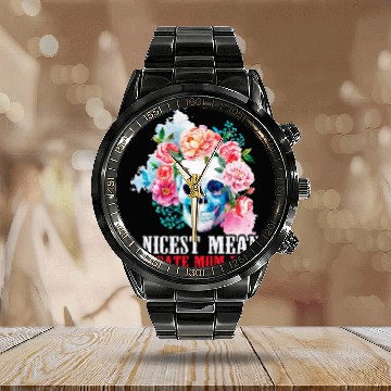 Discover Karate Mom Nicest Mean Candy Skull Baseball Tees Calendar Steel Band Watch